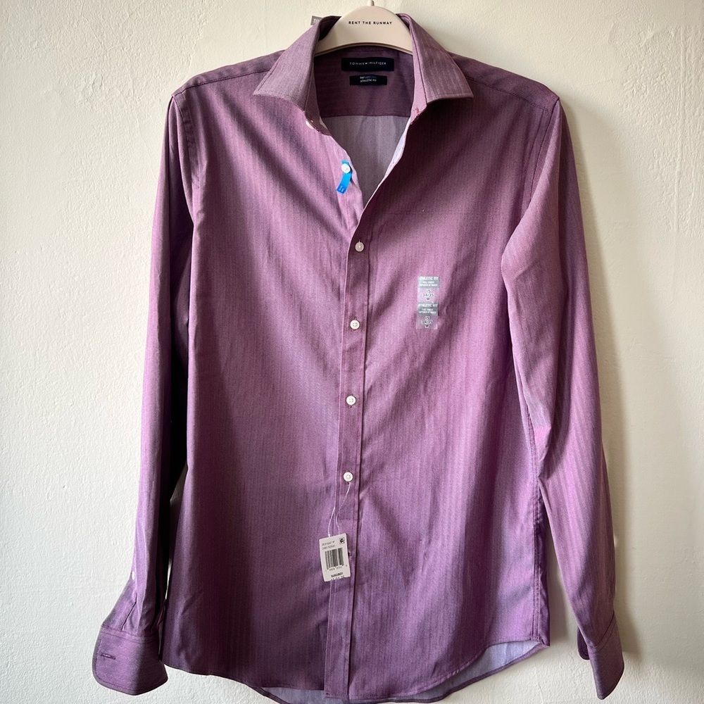 NWT Tommy Hilfiger Purple Dress Shirt Classic Style